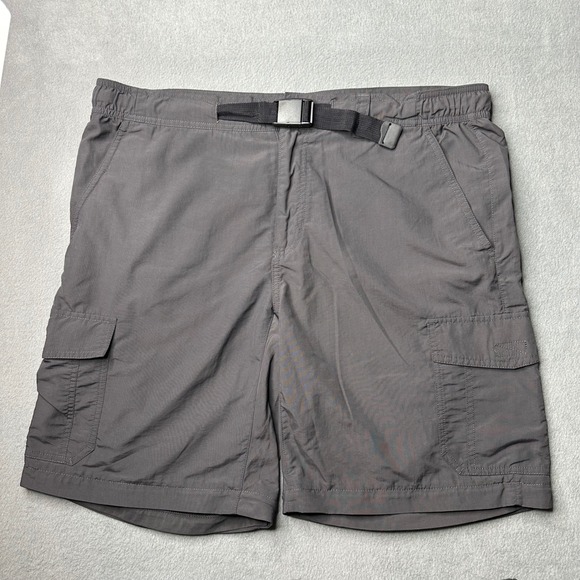Eddie Bauer Other - Eddie Bauer Cargo Shorts Mens 36 Gray Nylon Hiking Lightweight Integrated Belt